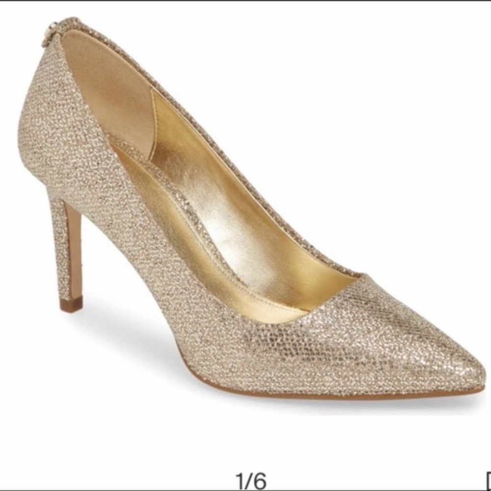 *SOLD* MICHAEL KORS Angie Flex Pumps Pale Gold Glitter